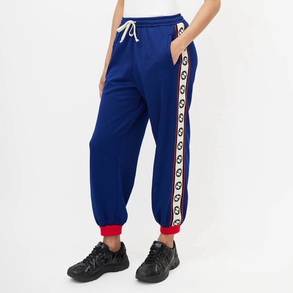 Gucci Pants - 🔥CLEARANCE🔥 GUCCI Blue Technical Loose GG Monogram Track Pants / Joggers XXS